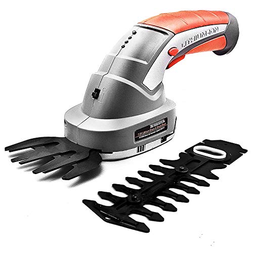 Terratek 2 IN 1 Pro 7.2V Cordless Hedge Trimmer Built in Lithium Ion Battery, Topiary Shears, Hand Held Trimmer, Cordless Shears Ideal for Shrub, Garden, Grass or Lawn Cultivation