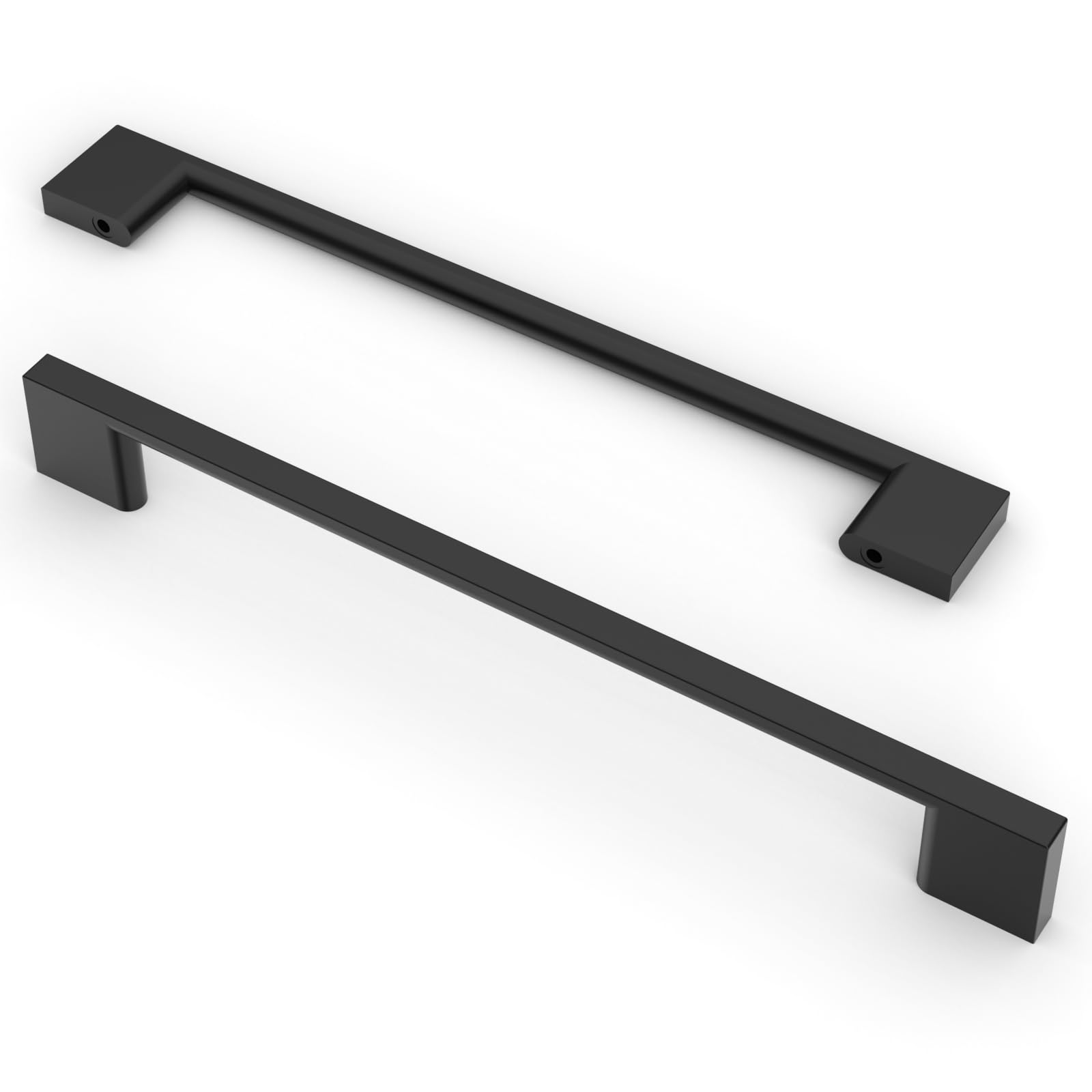 9BUILD EU0035 Pack of 10 Black Cabinet Handles - 192 mm Hole Spacing for Kitchen Furniture and Door — image 1