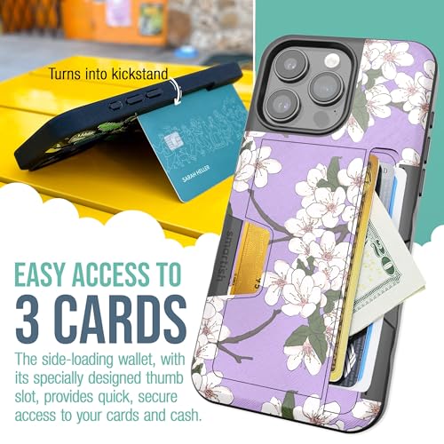 Image of Smartish iPhone 15 Pro Max Wallet Case - Wallet Slayer Vol. 2 [Slim /Protective] Credit Card Holder w /Kickstand Drop Test Hidden Card Slot Compatible w /Apple iPhone 15 Pro Max - Very Cherry Blossom
