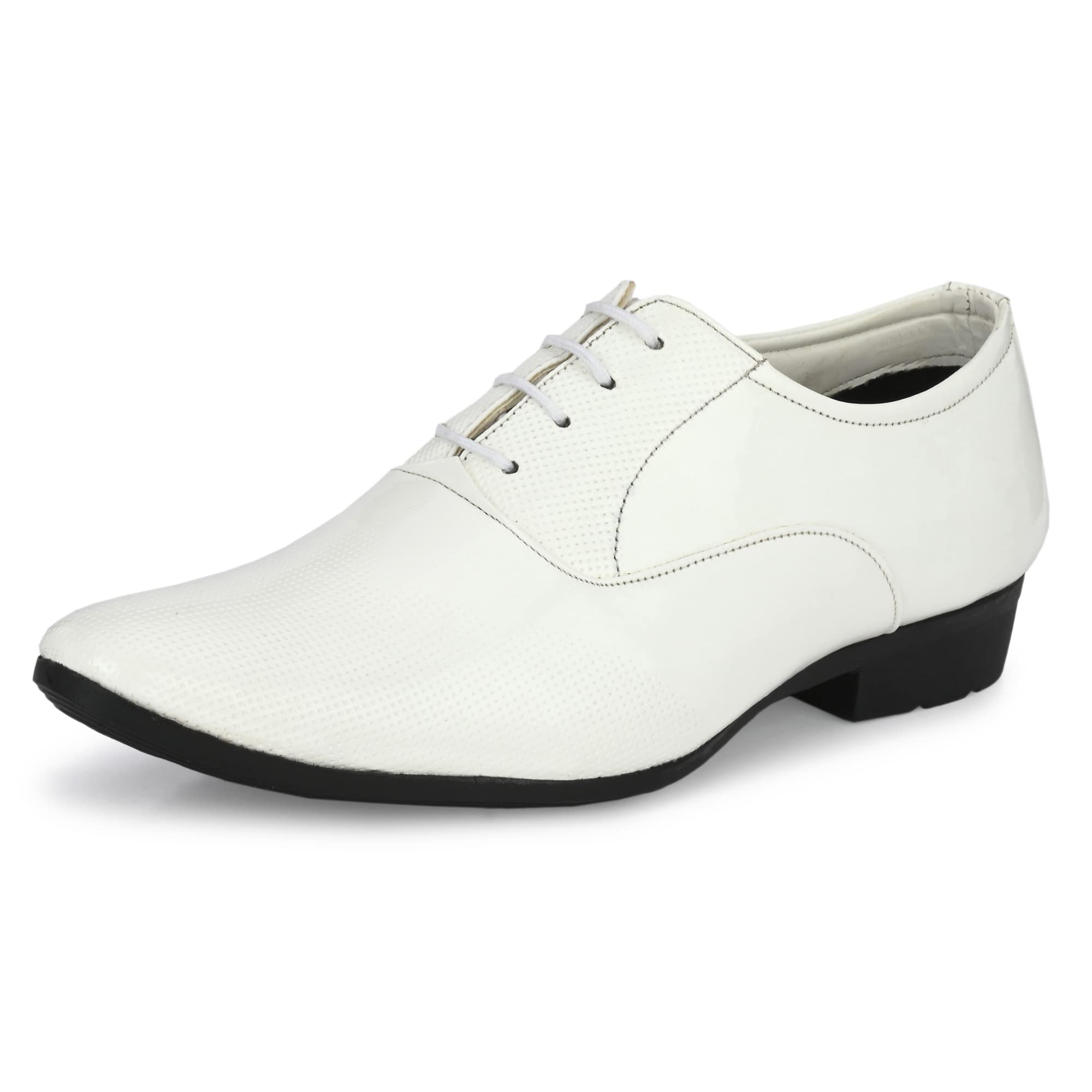 Premium Derby Patent Leatherette Designer White Lace-Up Office Party Ethnic Wear Shoe Island Formal Shoes Shoe Island for Men (M5402-AZ), Size 10 UK/India (B0CXDTG7MH) Amazon Price History, Amazon Price Tracker