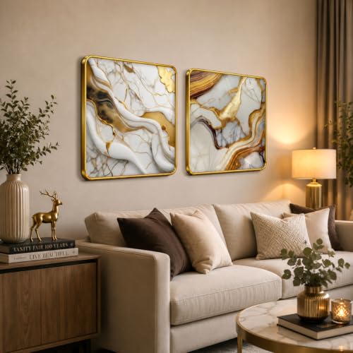 Image of RANDOM Premium Square Wall Painting Set of 2, 38 x 38 cm (Abstract Painting)