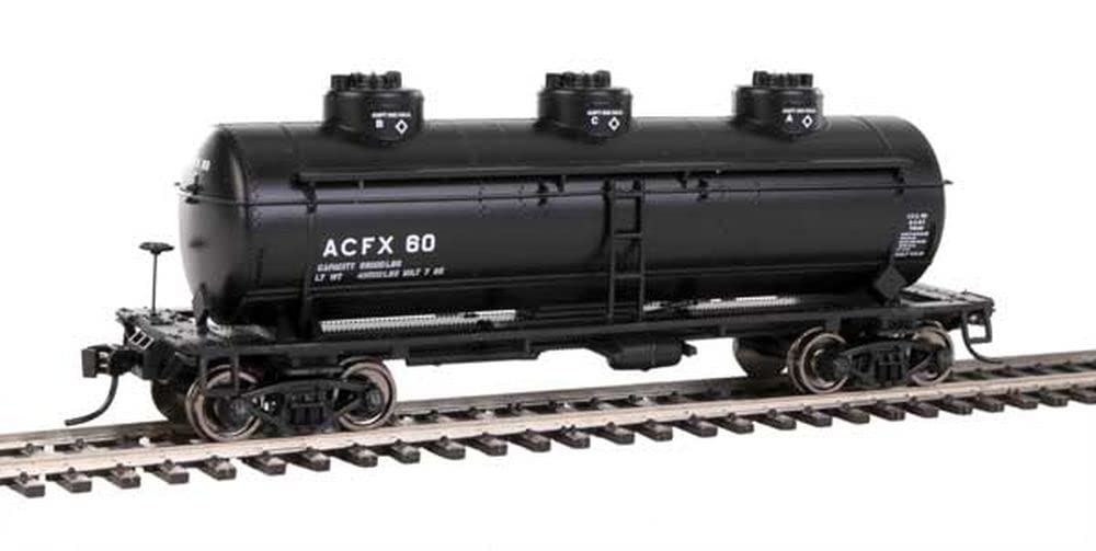 Walthers HO Scale 36' 3-Dome Tank Car ACFX (Black/White Lettering) #61