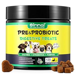 Probiotics for Dogs- Dog Probiotics for Gut Health and Digestion, All Ages and Breeds, 120 Probiotic Chews, Duck Flavor