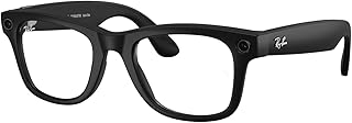 Ray-Ban Meta (Gen 2) Wayfarer AI Glasses for Men, Women — 12 MP Camera, 3K Ultra HD Video, Open-Ear Audio, Meta AI — 2X Battery Life — Matte Black/Clear Lenses