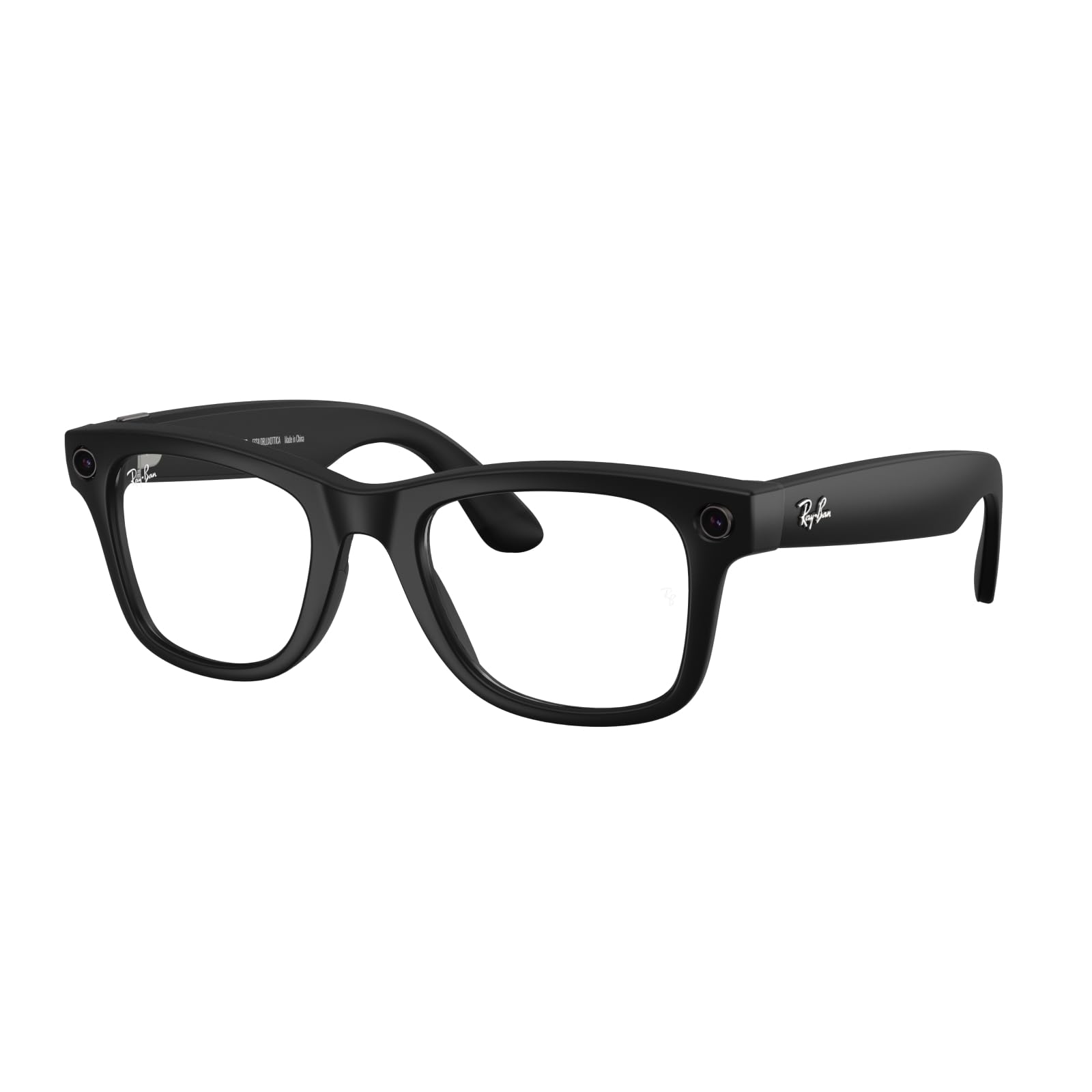 Ray-Ban Meta (Gen 2) Wayfarer AI Glasses for Men, Women — 12 MP Camera, 3K Ultra HD Video, Open-Ear Audio, Meta AI — 2X Battery Life — Matte Black/Clear Lenses