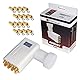 HB-DIGITAL Octo LNB 8-Fach LNC Robust Opticum Red Kopf für 8 Teilnehmer Direkt LTE Protected Satelliten Sat Full HD TV 3D 4K UHD vergoldet Wetterschutz