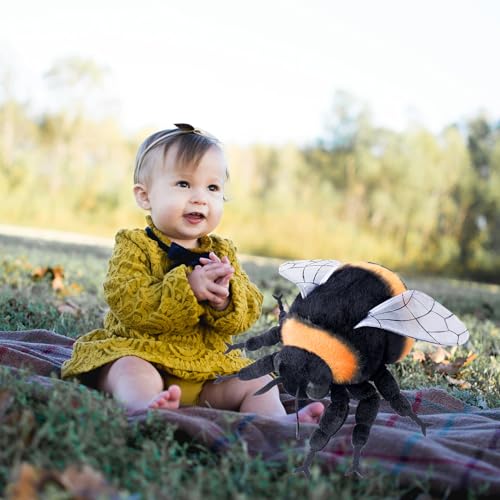 lilizzhoumax Hummel Plüschtier 20cm/7.8zoll Simuliertes Tier Kawaii Spielzeug Biene Realistische Kuscheltier Ostern Geschenk für Jungen Mädchen Kinder pelziges Stofftier