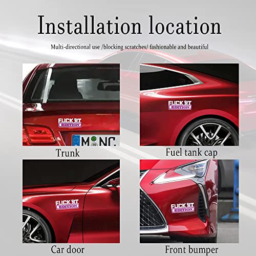 Image of Fuck IT Edition Emblem, Car Exterior Emblems Badge 3D Sticker Decal, Fuck-IT Edition Emblem 3D Fender Badge Decal, 3D Fender Badge Decal Car Truck Replacement, Fit for All Cars (Sliver Purple)