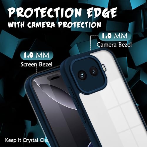 Image of V-TAN Back Cover for IQOO 15R 5G | TPU | Transparent Crystal Clear Case Compatible with IQOO 15R | Slim Fit, Camera Protective Shockproof Mobile Cover Design (Blue)