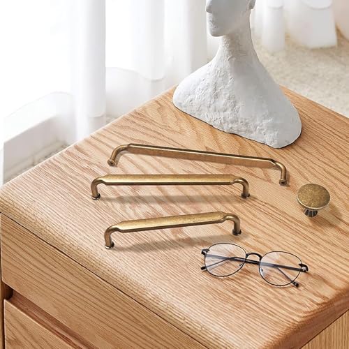 Goo-Ki 12 Pack Cabinet Pulls Antique Brass Zinc Alloy Drawer Pulls, 3-3/4 Inch Hole Centers Vintage Brass Dresser Handles Kitchen Cabinet Hardware by Goo-Ki - Image 6