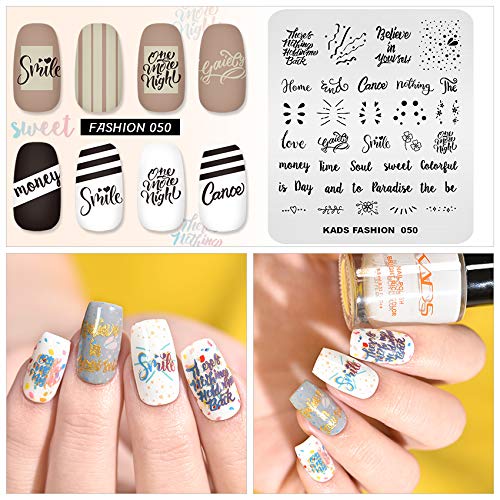 Alexnailart Nagel Kunst Stempel Schablonen Wort Multi-Pattern Vorlagen Stempeln Teller Maniküre Druck Werkzeug