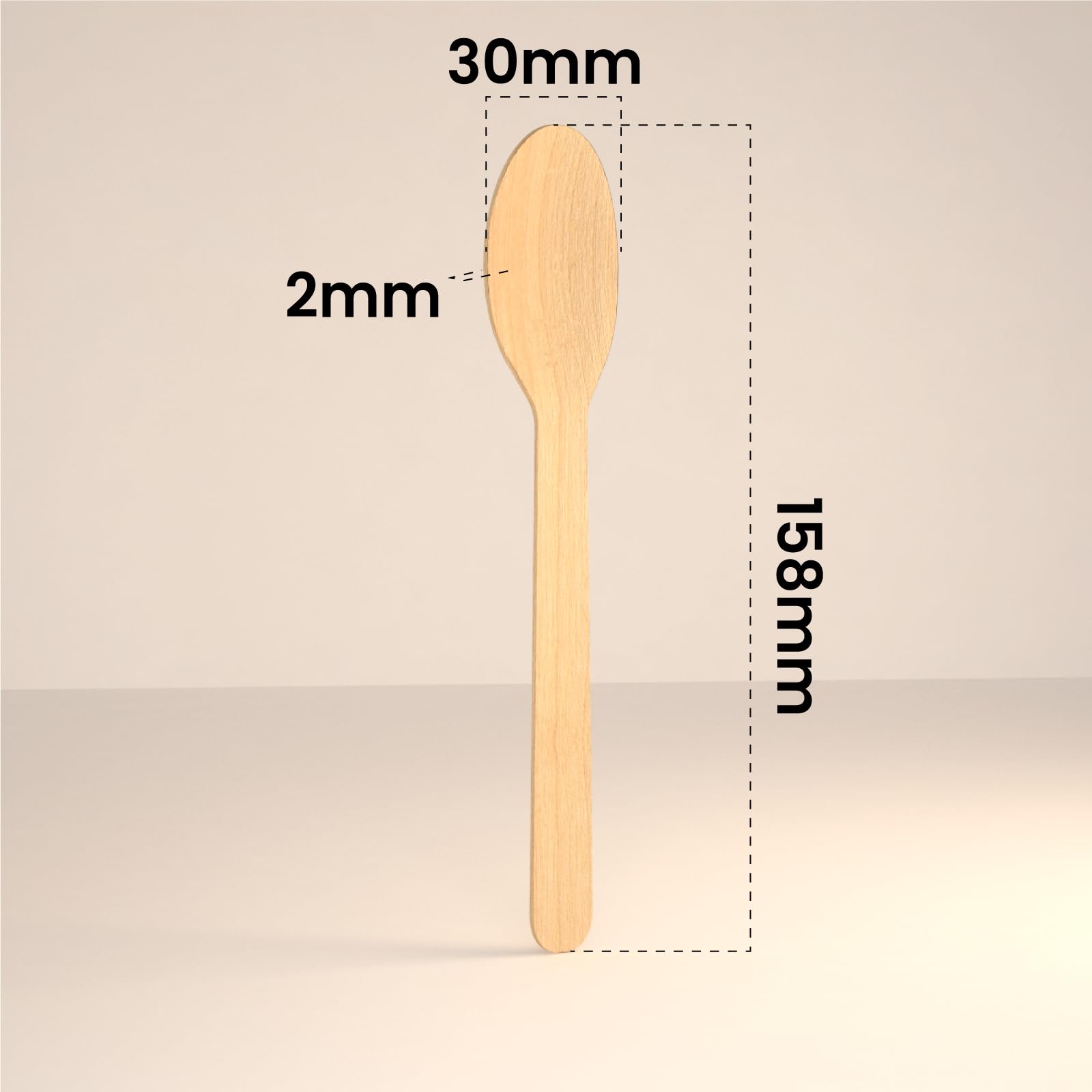 Cucchiai Ecologici in Legno di Betulla Monouso 100% Naturali Biodegradabili Compostabili