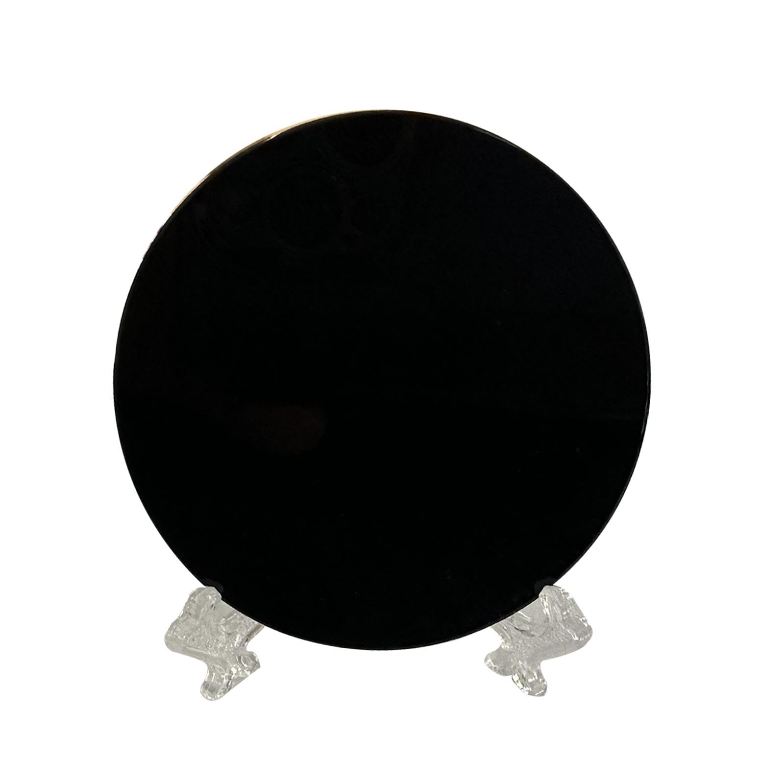 JAZZY PEARLS Black Obsidian Disc Obsidian Scrying Mirror for Augury Home Office Decor 6cm-image-4
