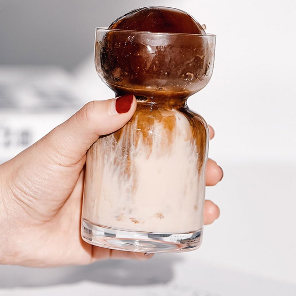 Unomor Saturn Coffee Cup Unique Hourglass Design Glass Beverage Tumbler for Water Juice Milk and Cocktails for Home Office and Parties Capacity