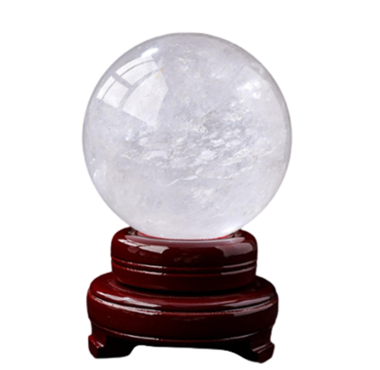 DPURPIWADY White Crystal Ball Clear Quartz Sphere Feng Shui Ornaments Home Decor Decorative Prosperous Love Invite Wealth,80mm