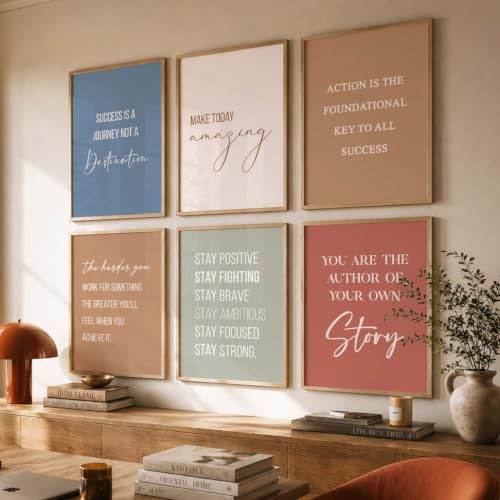 Image of kotart Motivational Quote Paintings with Frame for Home Decoration - Quote Painting for Living Room Bedroom Office Room Decor - Painting for Wall Decoration - Set of 6 (B)