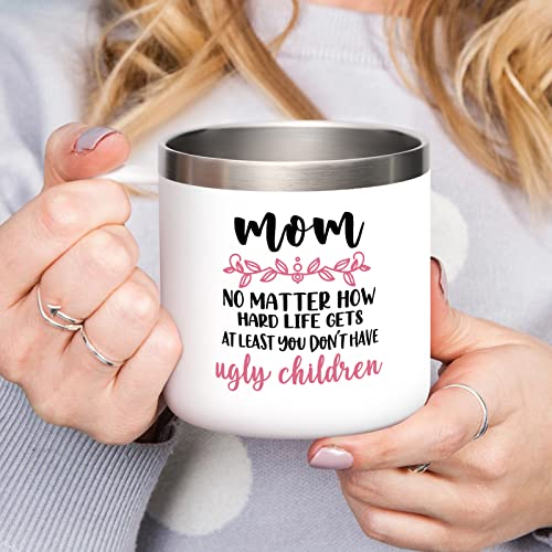 Fimibuke Mothers Day Gifts For Mom From Daughter Son - 10 Oz Insulated Coffee Mug Birthday Gift For Mother Mother-In-Law Wife Women - Funny Tumbler Present From Kids Husband(10 Oz, Mom Ugly Children) #TOP2