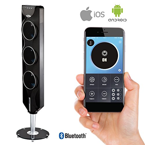 Ozeri 3X Tower Fan (44") with Bluetooth and Passive Noise Reduction Technology, Black