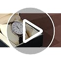 Leather Single Watch Box Watch Travel Case Microfiber Interior Wristwatch Holder Storage Box With Removable Pillow (Blue)