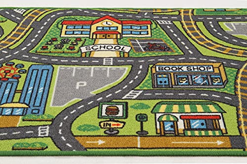 Alfombra Tom & Jerry tráfico y ciudad de 190 x 133 cm con diseño vial 3