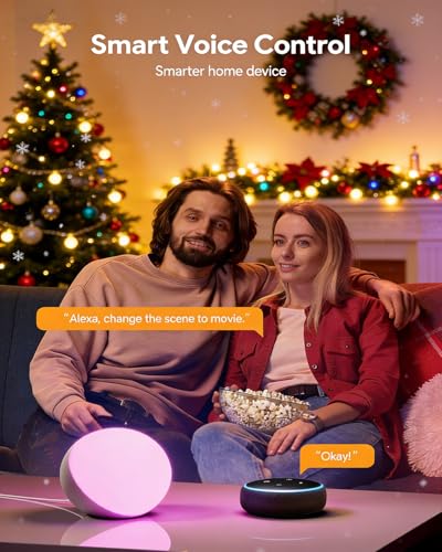 Hifree Smart Table Lamp, Dimmable Desk Lamp with App/Voice Control, LED RGB Color Changing Touch Lamp, Night Lamp for Bedroom Compatible with Alexa and Google Home No Battery Included - Image 3