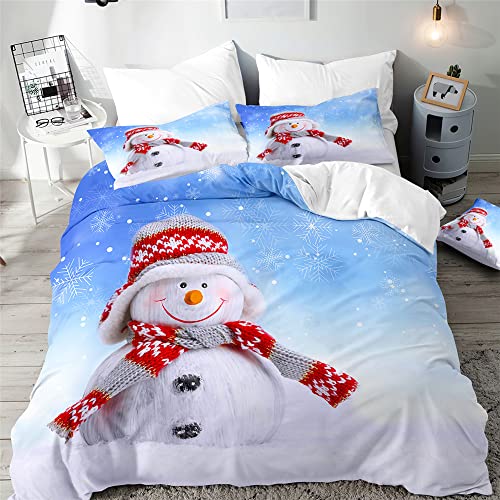 Surwin Weihnachtsbettwäsche-Set 3 Teilig, Microfaser Bettwäsche Set...