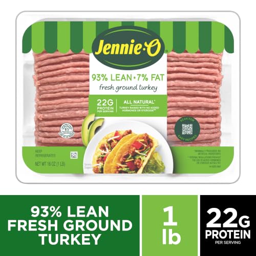 JENNIE-O 93% Lean / 7% Fat, Lean Ground Turkey, All Natural, 1lb Tray