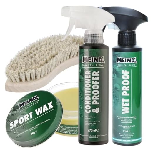 Meindl Leder MegaPack Sportwax + Imprägnierer + Conditioner + Pflegebürste
