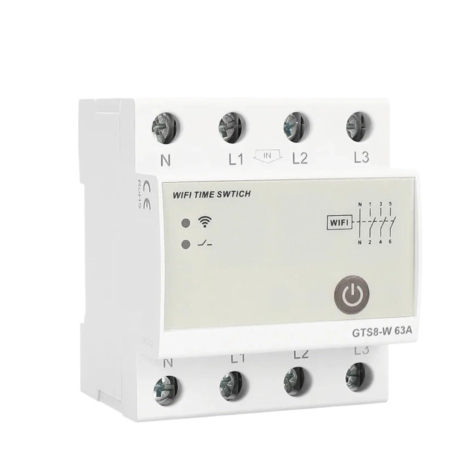 GTS8-W Smart Time Relay Switch 4P 63A 80A DIN Rail for Smart Home Wireless Remote Control Switch IDGTTLDF(GTS8-W-4P-80A)