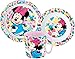 Minnie - Vajilla infantil con plato, cuenco para cereales y taza
