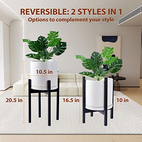 10 In Outdoor Ceramic Plant Stand Large Plant Pot Indoor With Metal Stand Indoor Plant Stand Outdoor Plant Pot For Patio Plants Planters For Outdoor Plants Clearance, Plant Shelf Indoor White Decor #TOP1