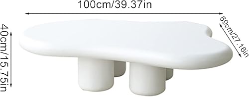Miniatura 2 de Mesa de centro Cloud de dibujos animados irregulares para interiores con 4 patas, bonita mesa auxiliar redonda de madera maciza moderna para sala de