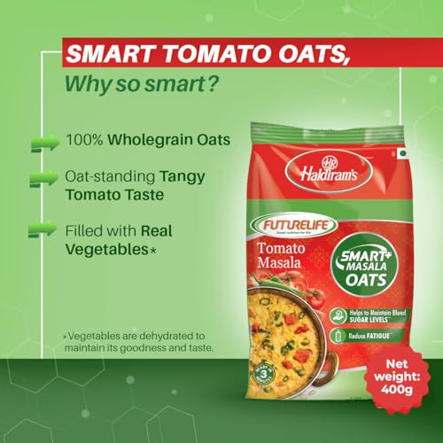 Image of Future Life Smart Tomato Oats | Tasty & Heathy Evening Snack | 100% Whole Grain Oats | Masala Oats | 400 Gms