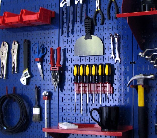 Image of Wall Control 30-P-3232BU Blue Metal Pegboard Pack