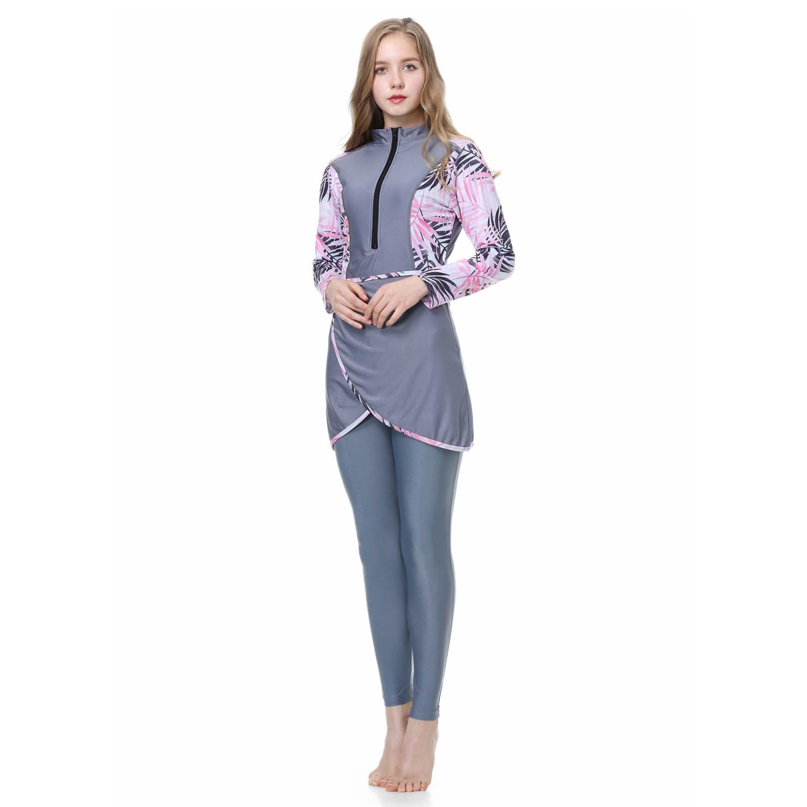 Burkini Damen: Muslimische Badeanzug Uv Rashguard Slim Fit Shape Badeanzüge Schwimmanzug Große Größe Bauchweg Badebekleidung Swimwear Push Up Swimsuits for Women Bademode