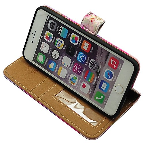 Iphone 6S Plus Case,Iphone 6 Plus Case, Bfun Packing Bcov Skull Flower Style Leather Wallet Cover Case For Iphone 6 Plus/6S Plus #TOP5