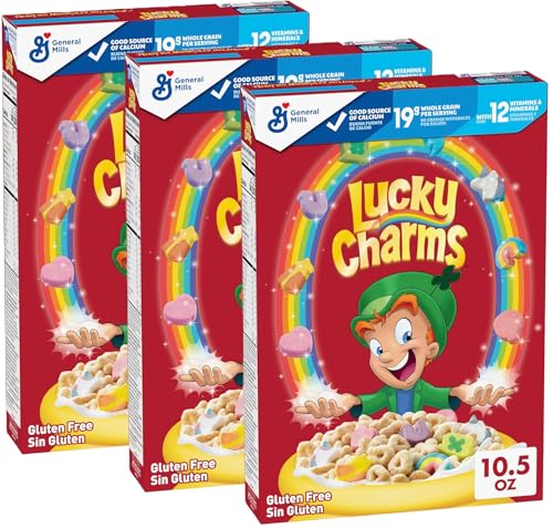 Lucky Charms Frühstückscerealien 3er Set Knusprige Cereals mit Marshmallows 3×300 g