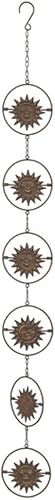 Ganz CG174857 - Cadena de lluvia giratoria cinética de la cara del sol de la pátina dorada, altura de 51 pulgadas
