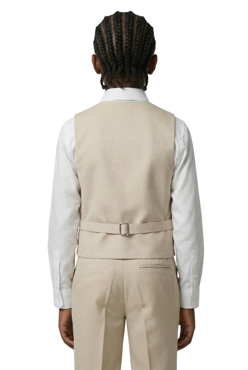 Ensemble de Costume 4 pièces pour garçon avec Gilet texturé et Coupe Slim, Tenue Formelle pour Mariages, fêtes et Occasions spéciales