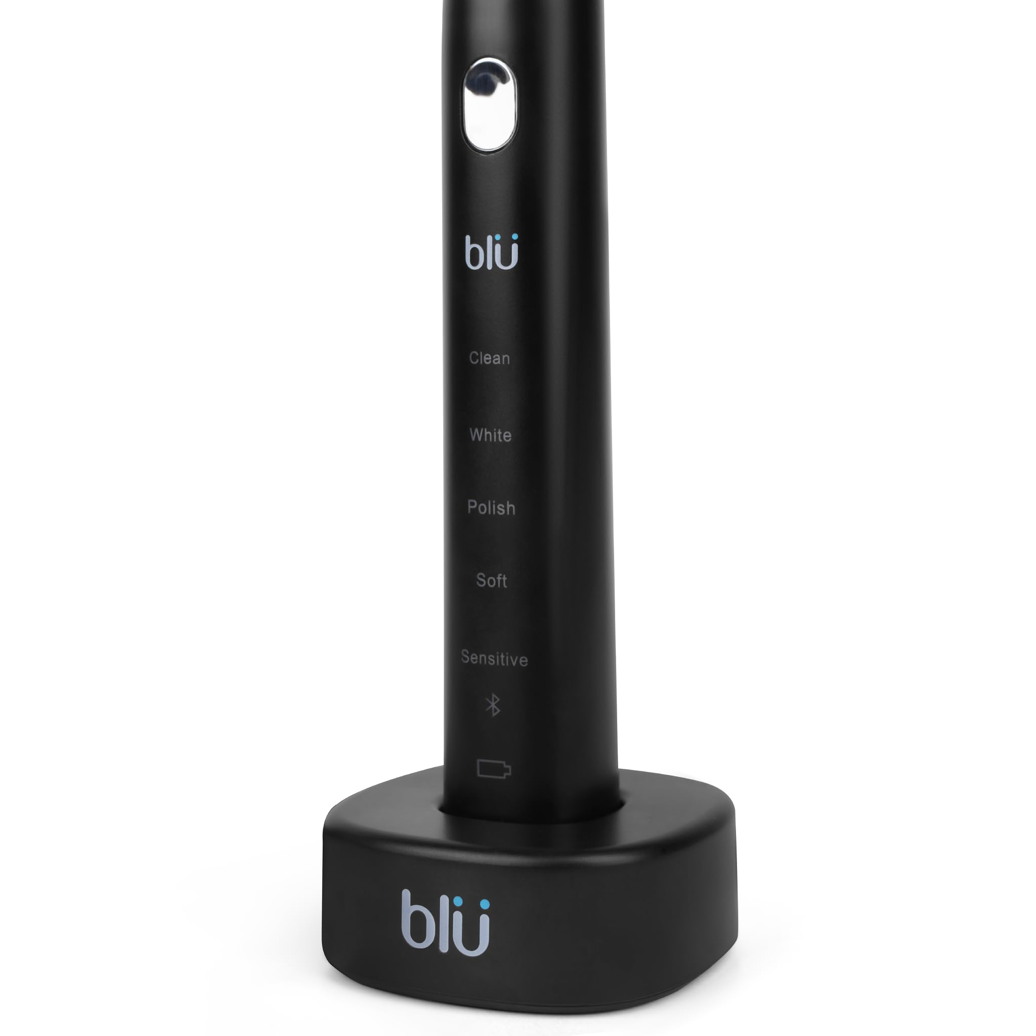 Blu Smart Spazzolino da denti con App, Unico Cordless Spazzolino da denti Elettrico Adulti, Uomini o Donne 40.000 Stroke al minuto, Timer, Impermeabile e Smart Tracking per IOS, Android (Nero)