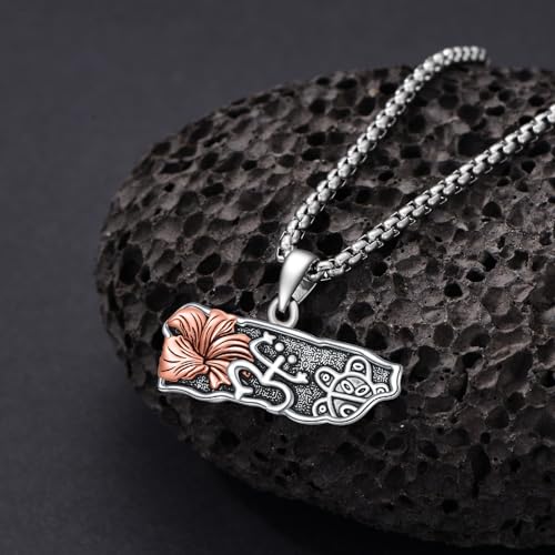 Puerto Rico Necklace 925 Sterling Silver Puerto Ricans Map Pendant Puerto Rico Coquí Frog Jewelry Gifts for Men Women3