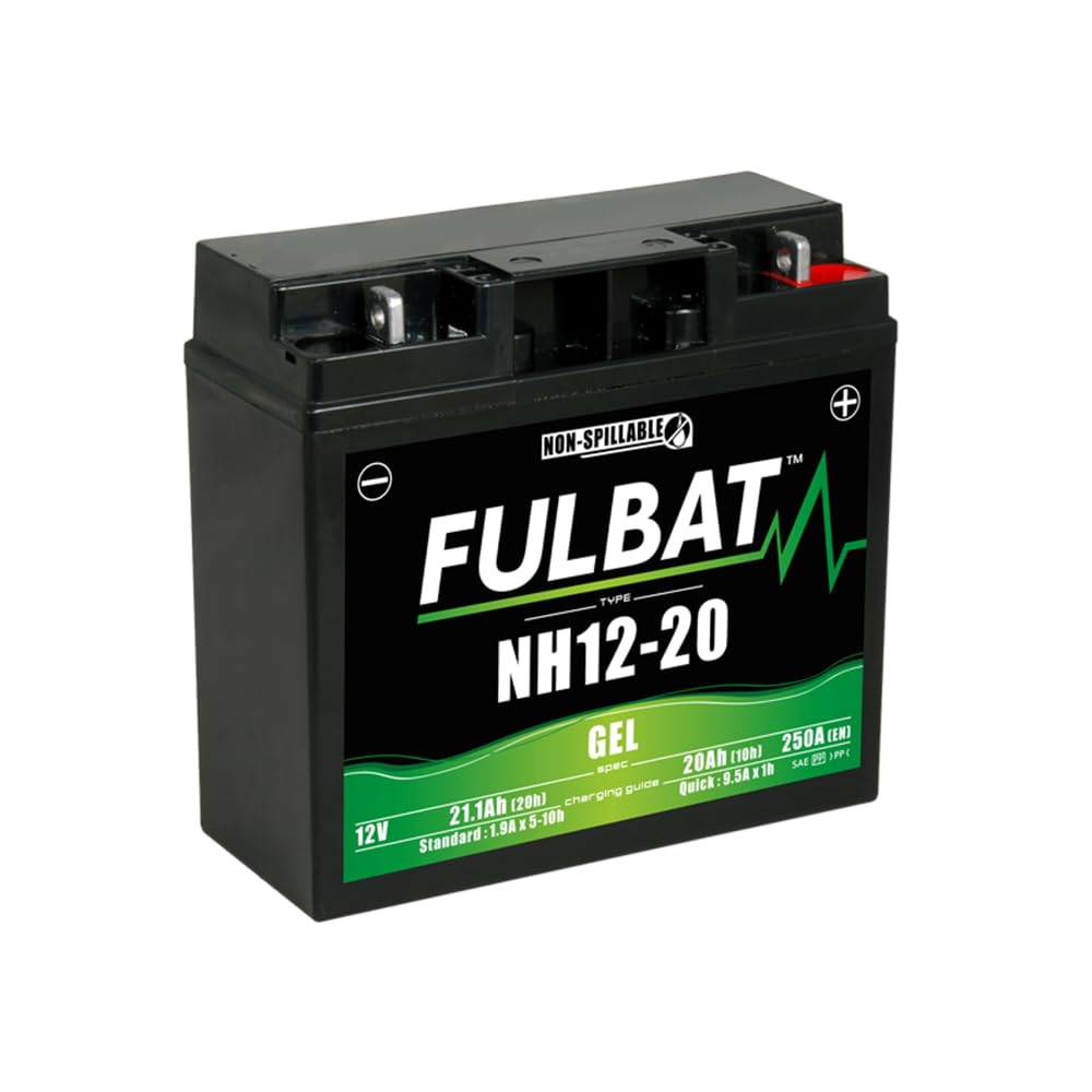 Fulbat - Batería motocultor/Moto Gel NH1220/SLA12-20 12V 20Ah