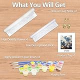 JATOK Paint by Numbers for Adults, Painting Kits for Beginners On Clear Symbols Colored Canvas, Easy DIY Acrylic Pigment Drawing Paintwork for Home Wall Decor, 16x20in Frameless, Lotus Flower - Image 6