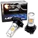 iJDMTOY (2) Amber Yellow Error Free 21-SMD PY24W 5200s LED Bulbs For BMW Front Turn Signal Lights, Fit E90/E92 3 Series, F10/F07 5 Series, E83/F25 X3 E70 X5 E71 X6 Z4, etc