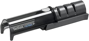 Tefal Ice Force Messerschärfer, 3-Schritte-Schleifprozess, nachschärfen + ausbessern, gut für Edelstahlmesser, platzsparende Aufbewahrung, japanische Keramikschleifscheibe, Schwarz, K26505