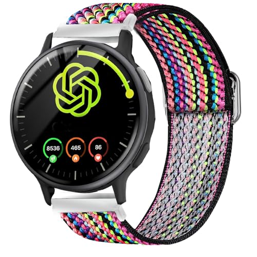 Compatible for Merryking Translator Watch Bands, Quick Release Stretch Elastics Nylon Adjustable Replacement Strap Accessories for Men & Women Compatible for Merryking AM06C Translator Watch (BOHE Rainbow)