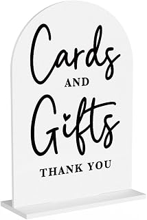 Acrylic Wedding Sign Cards and Gifts Sign for Wedding Wedding Signs for Ceremony Modern Calligraphy Arch Acrylic Table Top Sign for Wedding Reception and Event Party Table(white）