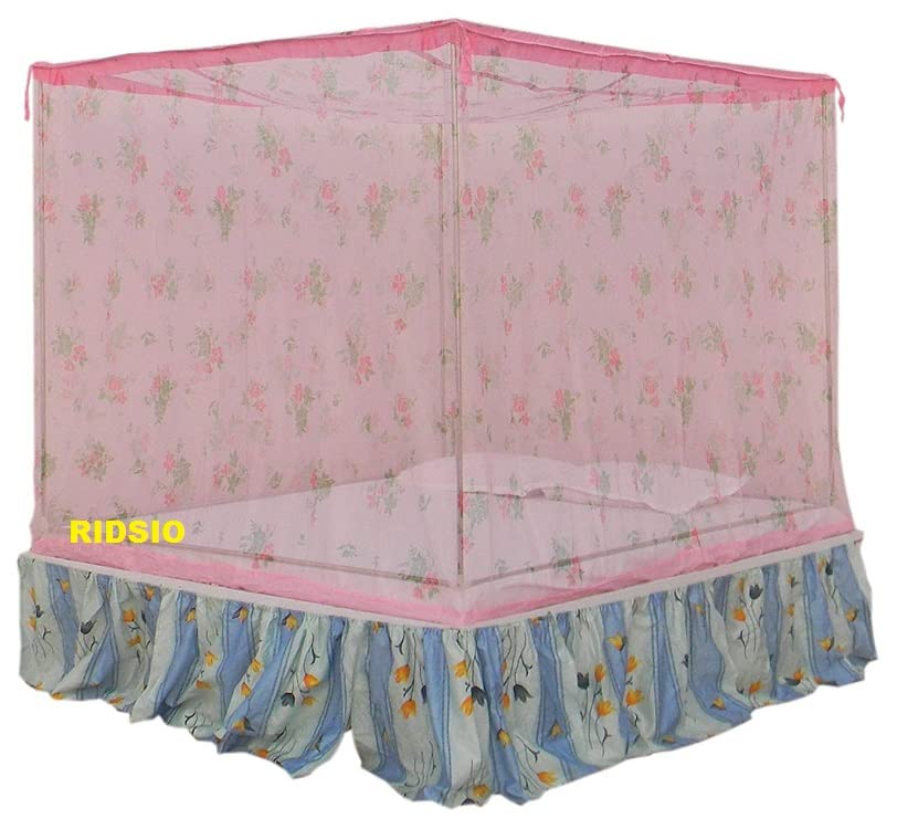 RIDSIO Printed Mosquito Net for Single Bed Double Bed Machardani Netting (6x6.5ft. Double Bed, Pink) (B0B8KMHV2F) Amazon Price History, Amazon Price Tracker