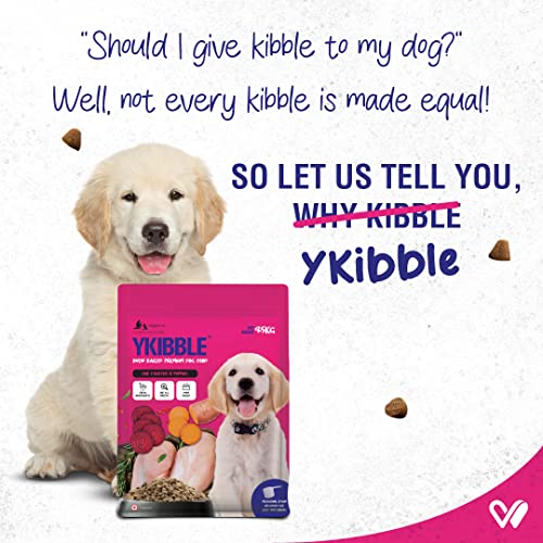 Image of WIGGLES Ykibble Puppy Food Dry Small Dogs Starter, 9.5 Kg, 1-12 Months - Oven Baked Nutritionally Balanced Pet Food - Chicken, Vegetables, Vitamins & Minerals