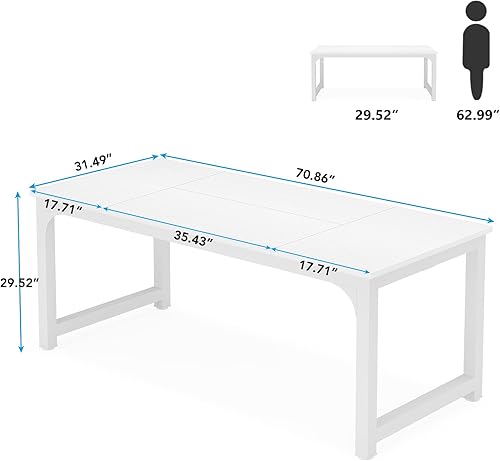 Miniatura 2 de Tribesigns Mesa de conferencias de 6 pies, 70.86 pulgadas de ancho x 31.49 pulgadas de profundidad, mesa de sala de reuniones, escritorio para